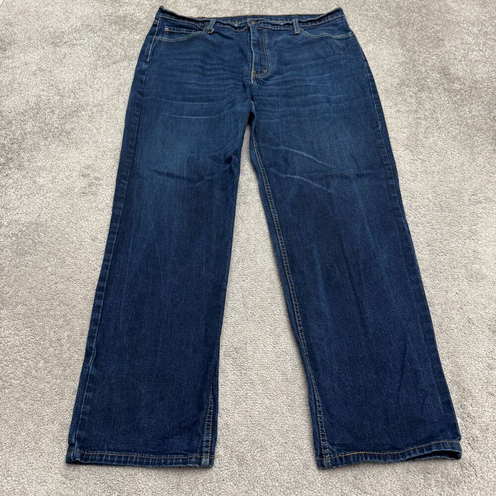 Levi's 550 Relaxed Fit Straight Leg Denim Mens Jeans 42x34 Blue Dark Wash Casual